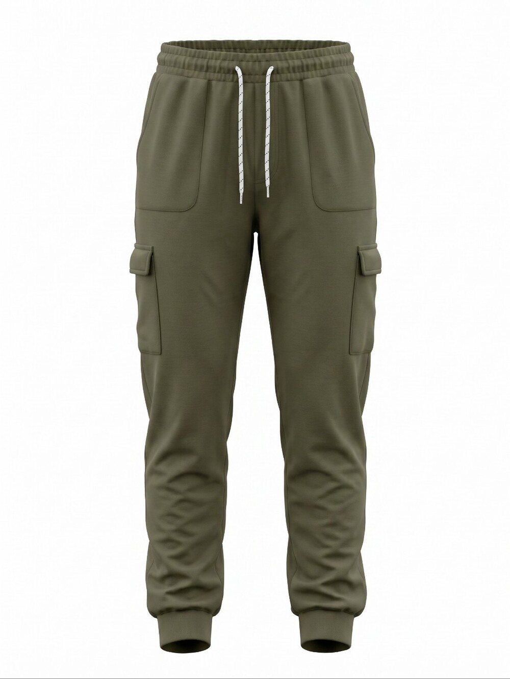 Cargo Jogger Pants in Olive Knit Stretchy Athleisure Yoga Everyday Size Small